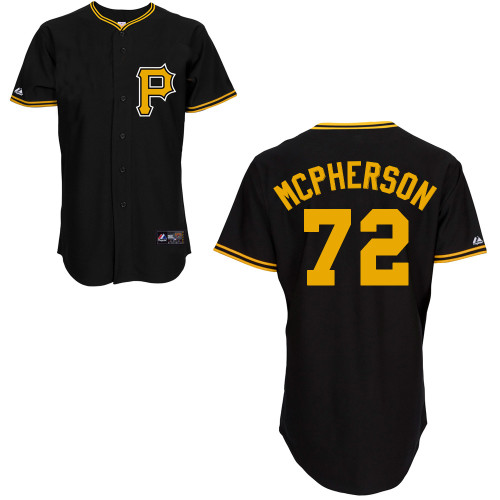 Kyle McPherson #72 mlb Jersey-Pittsburgh Pirates Women's Authentic Alternate Black Cool Base Baseball Jersey